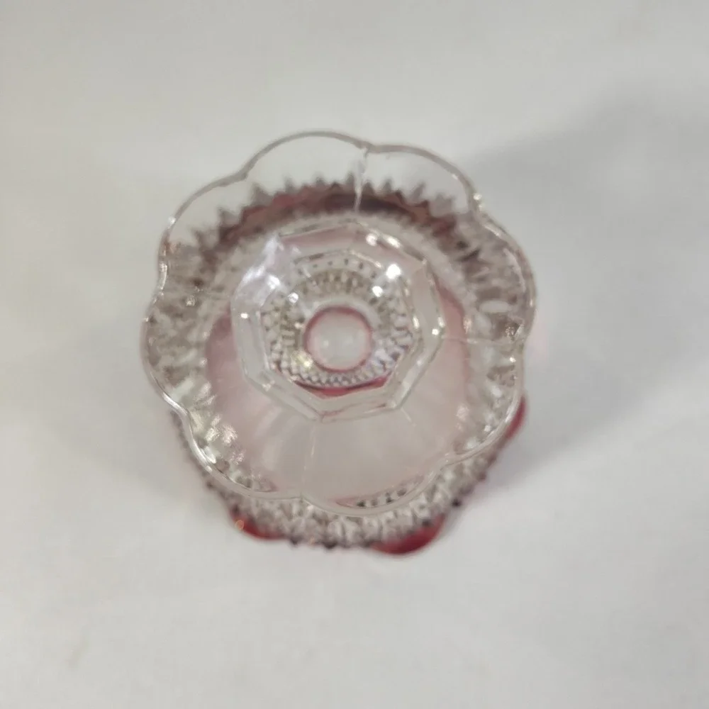 Vintage Indiana Glass Diamond Point Ruby Red Flash Candy/Trinket‎ Dish